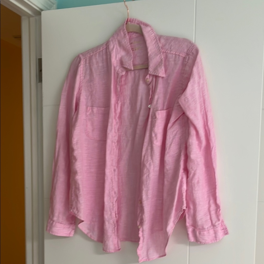 Pink Button-Up linen Lilly Pulitzer Shirt